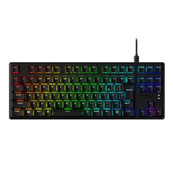 [해외] 하이퍼엑스 Alloy Origins Core RGB PBT 기계식 게이밍 키보드 텐키리스 적축 2년 보증 블랙