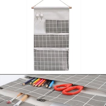 다용도 소품 정리 벽걸이 걸이형 주머니 포켓 수납함 (KYR-WC259FC)