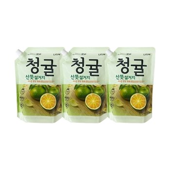 참그린 주방세제 청귤 산뜻 설거지 리필 1kg x3