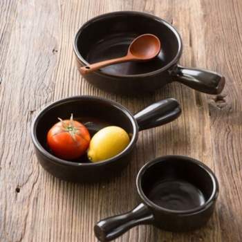 손잡이 1인 디자인 내열 도자기 모던 뚝배기 찌개