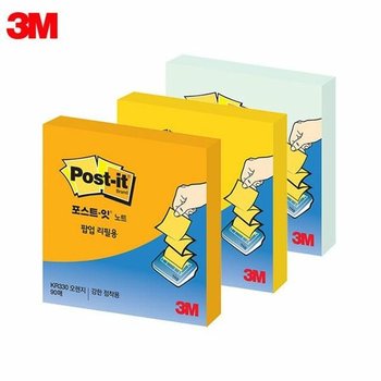 3M 슈퍼스티키 팝업 리필 KR 330 1패드 포스트잇 2개 (WC993A1)