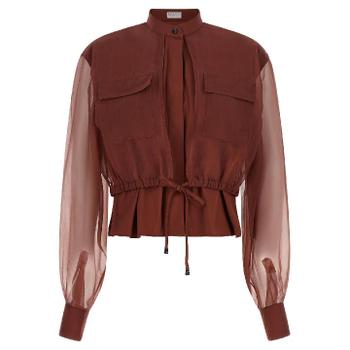 BRUNELLO CUCINELLI 실크소매 블라우스 M0091NC416C9093