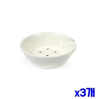 원형 882AXV32 찬기 세트 4p 소 체크하트 x3개묶음 그릇 찬그릇