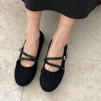 컴온슈 / 메이 스웨이드 셔링 메리제인 스트랩 플랫슈즈 단화