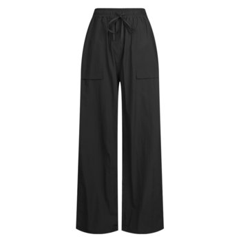 [샵앤] 여성 허리밴딩 카고 밑단스트링 바스락 와이드 팬츠 NTT-WPT-21155-블랙