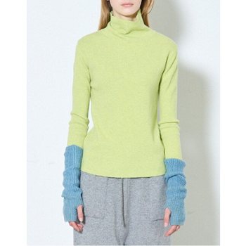 [MOMEN] Slit Winter Turtleneck - Lime Green_XMBBL3ZB21142