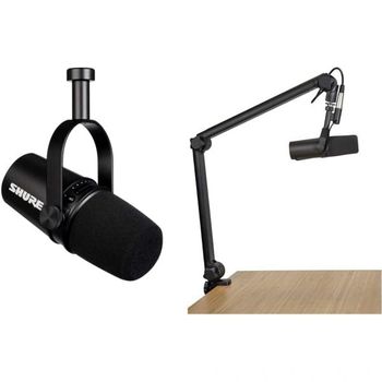 [해외] 영국 슈어 헤드폰 Shure MV7 USB Microphone Gator 3000 Boom Stand Bundle for Podcasting Reco
