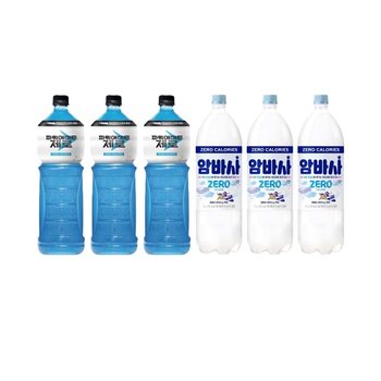 파워에이드 제로 1.5L 3개+암바사 제로 1.5L 3개 (총6개)