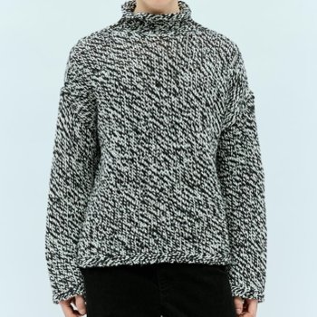 26 FW 하이넥 청키 니트 울 스웨터 블랙화이트 B60290 CTI