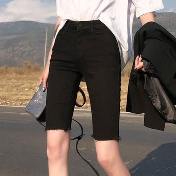 클래식 모노톤 하이웨스트 스판덱스 세븐부트라우저 (WFJU3MB)