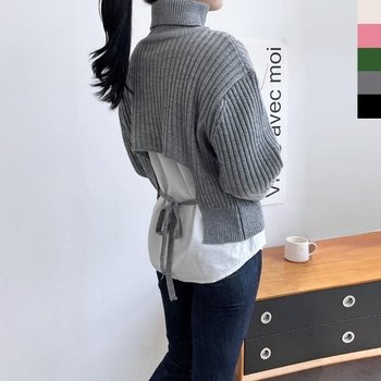 여자니트 니트티 모임 브이넥 라운드 루즈핏 니트 티 (WFJ4WXE)