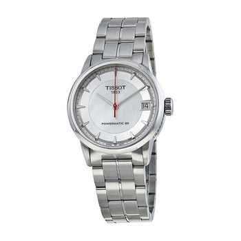 Tissot 티쏘 럭셔리 아시안 게임 오토매틱 자개 다이얼 스테인리스 스틸 여성용 시계 T086207111