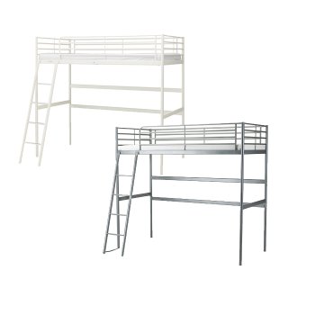 이케아 SVARTA 스베르타 로프트 침대프레임 90x200cm/책상침대/수납침대