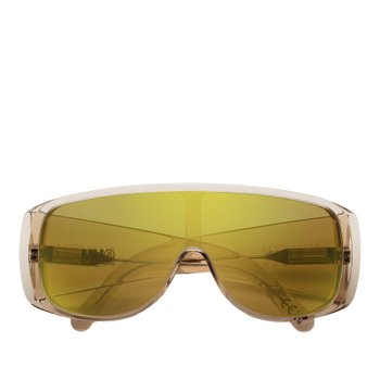 [해외배송] 레트로슈퍼퓨쳐 옐로우 틴티드 렌즈 랩어라운드 선글라스 I9B IVORY