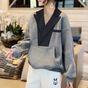 아디핏걸 블레이저 넥라인 캐주얼 맨투맨 탑_P319795419