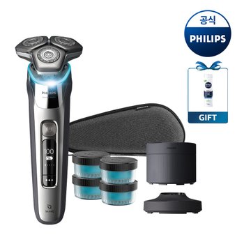 [쉐이빙젤 증정]PHILIPS 필립스 SkinIQ S9000 시리즈 전기면도기 크롬실버 S9973/63