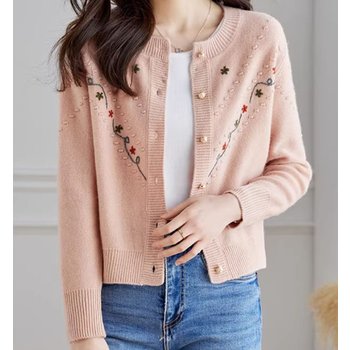 고민시 느낌 자수 니트 가디건 3color