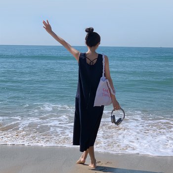 [해외] 켄디 나일론 백리본 나시 원피스 FL43OP272