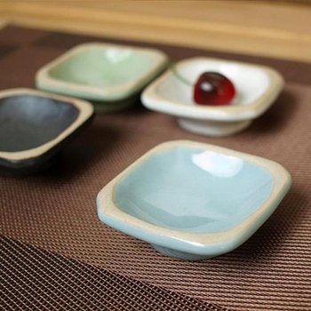 블루 여주 여주도자기 사각종지 소야 (간장종지) (3mOOP)