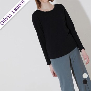 [올리비아로렌]조지감 저지 보트넥티셔츠 VOBAL3S2416