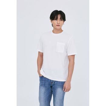 남성  변형소재 가슴포켓 자수 스탠다드핏 반팔 티셔츠 AP2WTS303 OW_P399781765