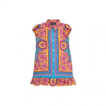 베르사체 키즈 실크 드레스 위드 a frill 1021038 1A16902-5PF70 150890032