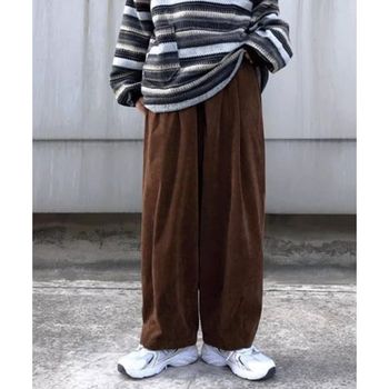 [해외] CELENA BEATS 와이드 코듀로이 골덴 팬츠 바지 - 브라운 10231399