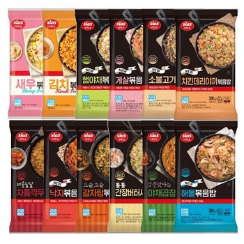 시아스 볶음밥 12종 1세트(햄야채+치킨+낙지+해물+게살+소불고기+간장+야채곱창+감자탕+차돌+새우200g+김치200g)