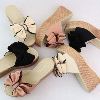 여자 인기 여성 통굽 높은굽 감성 샌들 웨지힐 리본