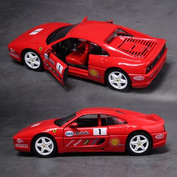 브라고 1:24 페라리 F355 챌린지 레이싱카 레드 자동차 다이캐스트 미니카 모형