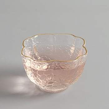 골드테두리 꽃잎모양 유리찻잔 다기잔 60ml (72005A) 다기 찻잔 녹차잔 다도잔