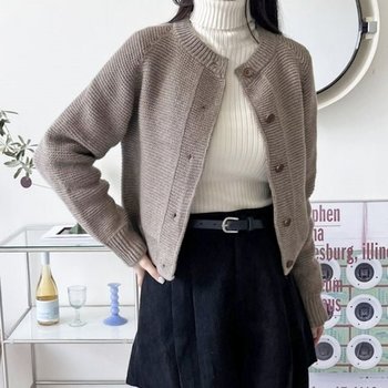 고품질 내추럴룩걸 데일리 깔끔 니트집업 (WFJTVPH)