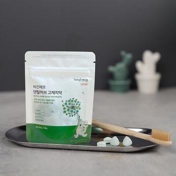 비긴에코 덴탈허브 고체치약 40정 씹는치약 간편휴대