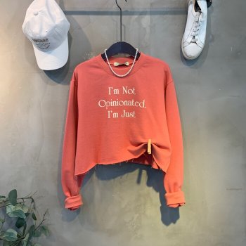 씨샵인더룸 / (봄신상,무료배송)저스 레터링 프린팅 컷팅 크롭 맨투맨 티셔츠 3color