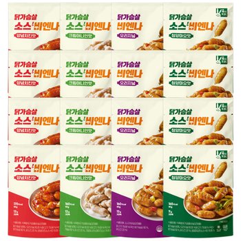 [육식토끼] 닭가슴살 비엔나 소시지 80g 인기 4종 선택 30팩 (15팩+15팩)