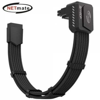 강자 932EUT60 넷메이트 600W 12V-2x6 연장 케이블 (블랙/STD 90도) (EZDIY-FAB) NM-DPR230