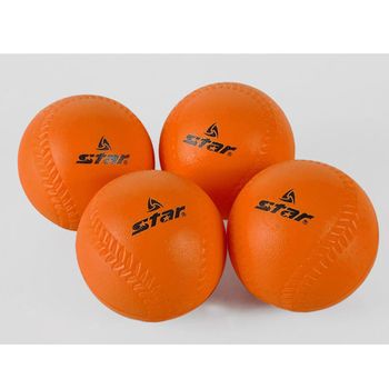 스타 티볼 소프트 오렌지 4개입 1P 야구 배팅 연습 체육티볼