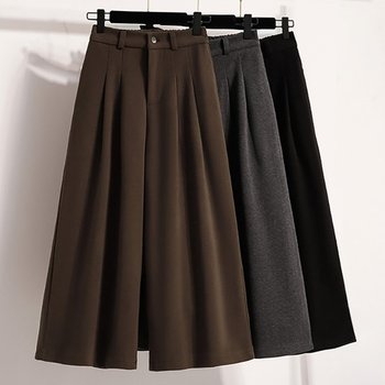 [페이릿] [88까지]디로 앞주름 핀턱 뒷밴딩 빅와이드 모직 팬츠