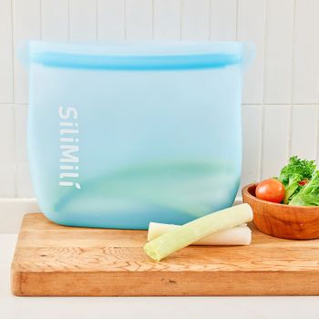 [실리밀리] 오리지널 스탠딩 실리콘지퍼백 2000ml (열탕,냉동,전자레인지)..