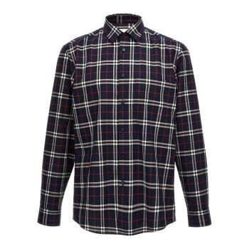 심슨 체크 롱슬리브 코튼 셔츠 네이비 151100807