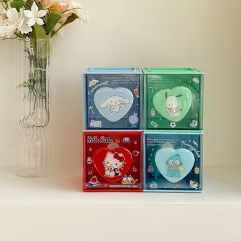 산리오 하트 사각 미니 서랍 수납함 책상 정리함 (정품 키티 꾸미기 플라스틱 슬라이딩 수납