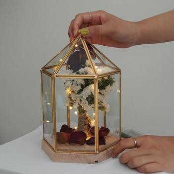 북유럽풍 부케 말린 부케말리기 유리 글라스 돔 꽃 무드등 LED 2type