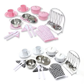 26pcs 메탈 쿡웨어 세트 주방놀이 소품