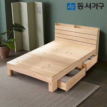 힐링 피톤치드 편백나무 ALL 프레임 수납헤드 슈퍼싱글 SS 서랍형 ...