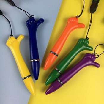 5p 줄 특이한 엄지척 끈 있는 독특한 볼펜 판촉 사무볼펜 판촉물볼펜