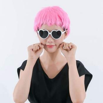 핑크색 롱 헤어스타일 아이돌 가발 파티용 소품 행사용