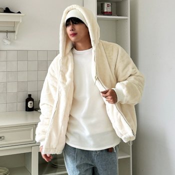 클라쓰업 /  5컬러 배럿 남자 밍크양털 후드 집업 패딩 자켓 점퍼