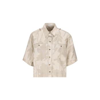 Brunello Cucinelli 리프 프린트 반소매 셔츠 MB650NJ806 C020 TP946082511