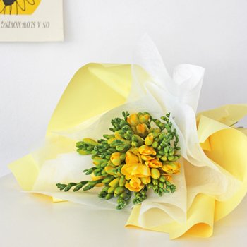 생화 옐로우 프리지아 꽃다발 꽃선물 화병 꽃 포장 경매 꽃배달 정기구독