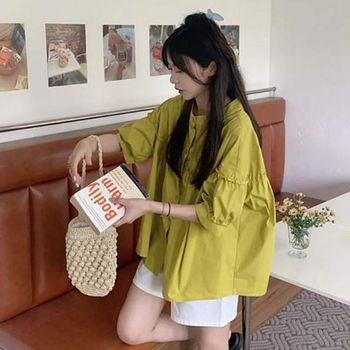 핫아이템 셔츠 칠부 캐주얼 와이드핏 우먼남방 와이셔츠 신규